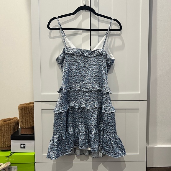 Blue Patterned Ruffle Dress - Picture 3 of 3